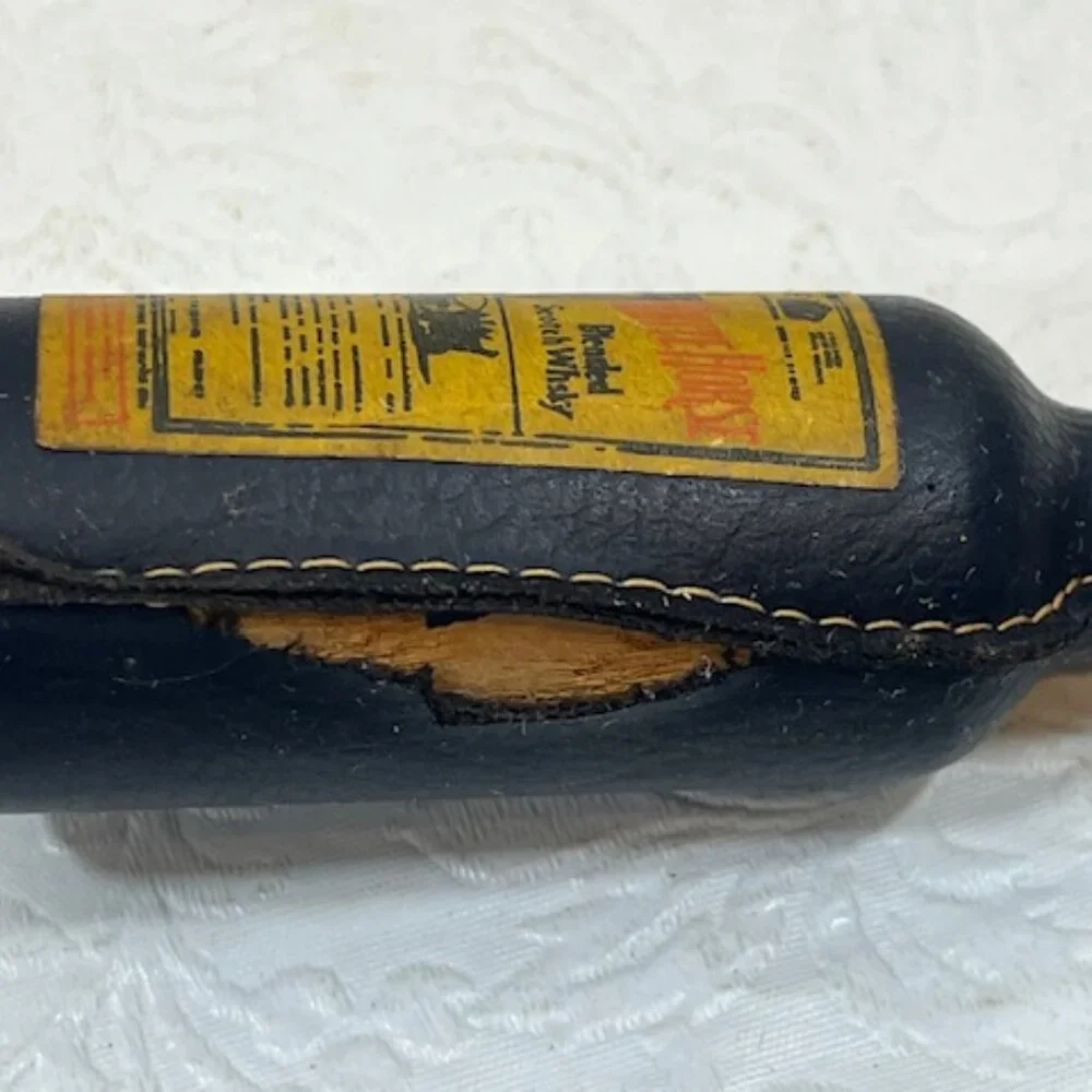VTG Leather Wine Opener Corkscrew White Horse Blended Scotch Advertising 6.5